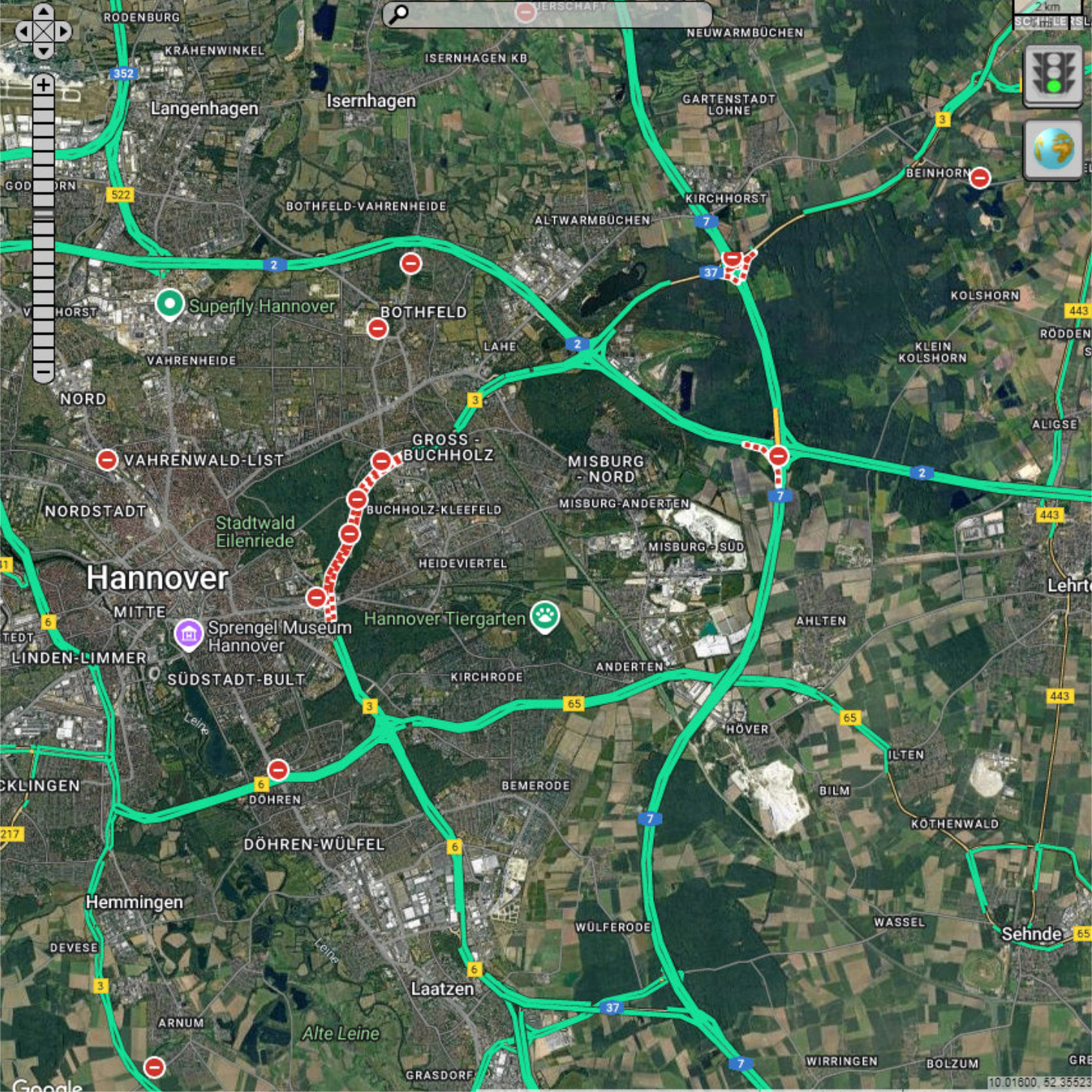 Verkehrsinformationen im TelematikPortal in Echtzeit